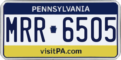 PA license plate MRR6505