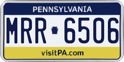 PA license plate MRR6506