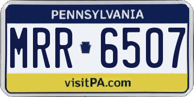 PA license plate MRR6507