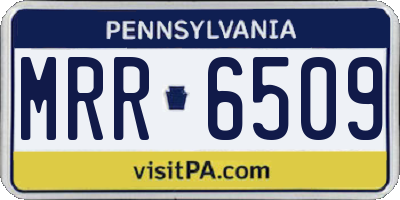 PA license plate MRR6509