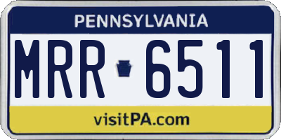 PA license plate MRR6511