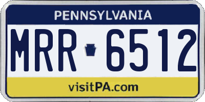 PA license plate MRR6512