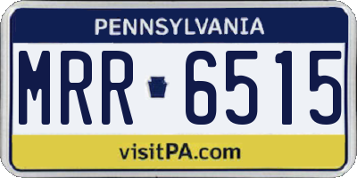 PA license plate MRR6515