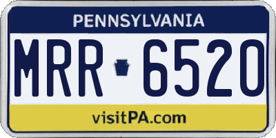 PA license plate MRR6520