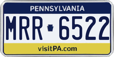 PA license plate MRR6522