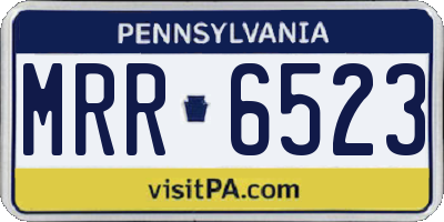 PA license plate MRR6523