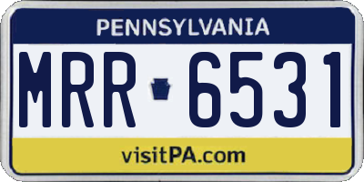 PA license plate MRR6531