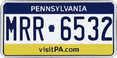 PA license plate MRR6532