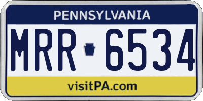 PA license plate MRR6534