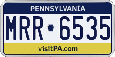 PA license plate MRR6535