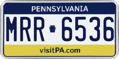PA license plate MRR6536
