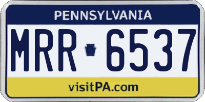 PA license plate MRR6537
