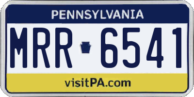 PA license plate MRR6541