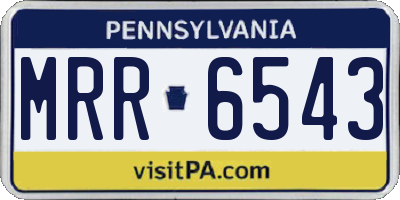 PA license plate MRR6543