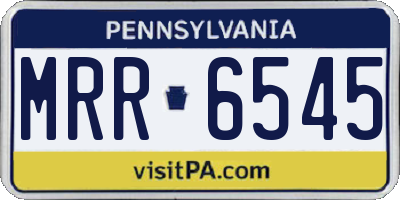 PA license plate MRR6545