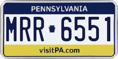 PA license plate MRR6551