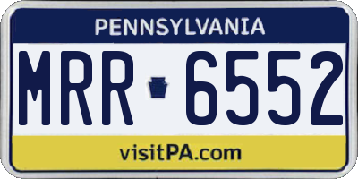 PA license plate MRR6552
