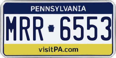 PA license plate MRR6553
