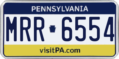 PA license plate MRR6554