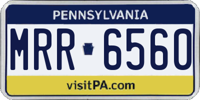 PA license plate MRR6560