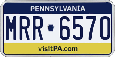 PA license plate MRR6570