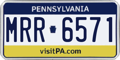 PA license plate MRR6571