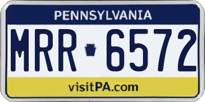 PA license plate MRR6572