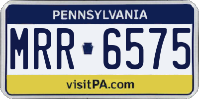 PA license plate MRR6575