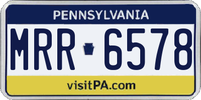 PA license plate MRR6578