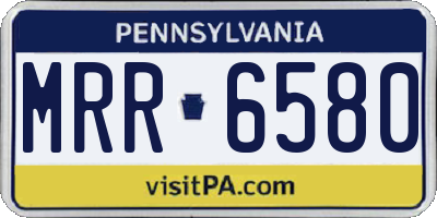 PA license plate MRR6580