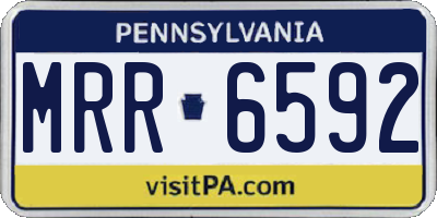 PA license plate MRR6592