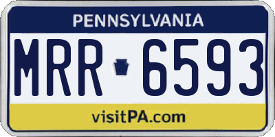 PA license plate MRR6593