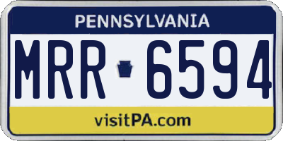 PA license plate MRR6594