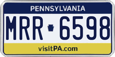 PA license plate MRR6598