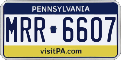 PA license plate MRR6607