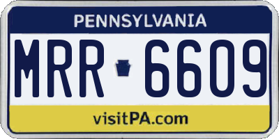 PA license plate MRR6609