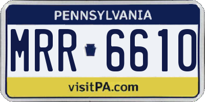 PA license plate MRR6610
