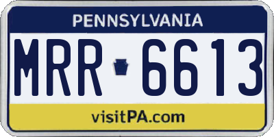 PA license plate MRR6613