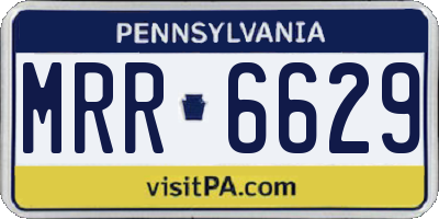 PA license plate MRR6629
