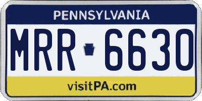 PA license plate MRR6630