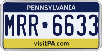 PA license plate MRR6633