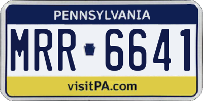 PA license plate MRR6641