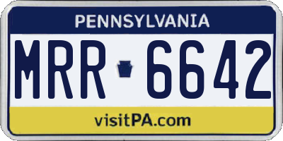 PA license plate MRR6642