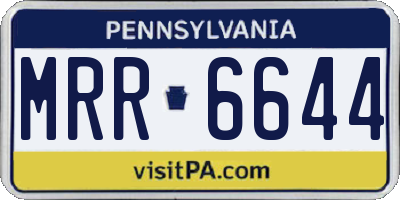 PA license plate MRR6644