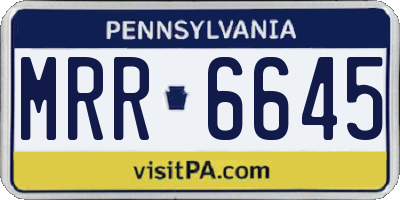 PA license plate MRR6645