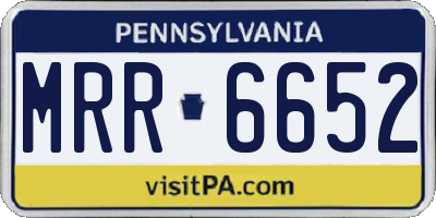 PA license plate MRR6652