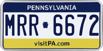PA license plate MRR6672