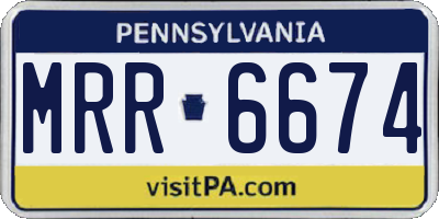 PA license plate MRR6674