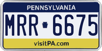 PA license plate MRR6675