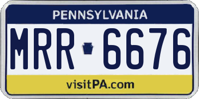 PA license plate MRR6676